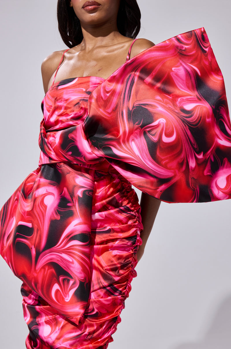 ONE OF ONE BOW MIDI DRESS