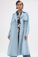 REYA RHINESTONE DENIM TRENCH