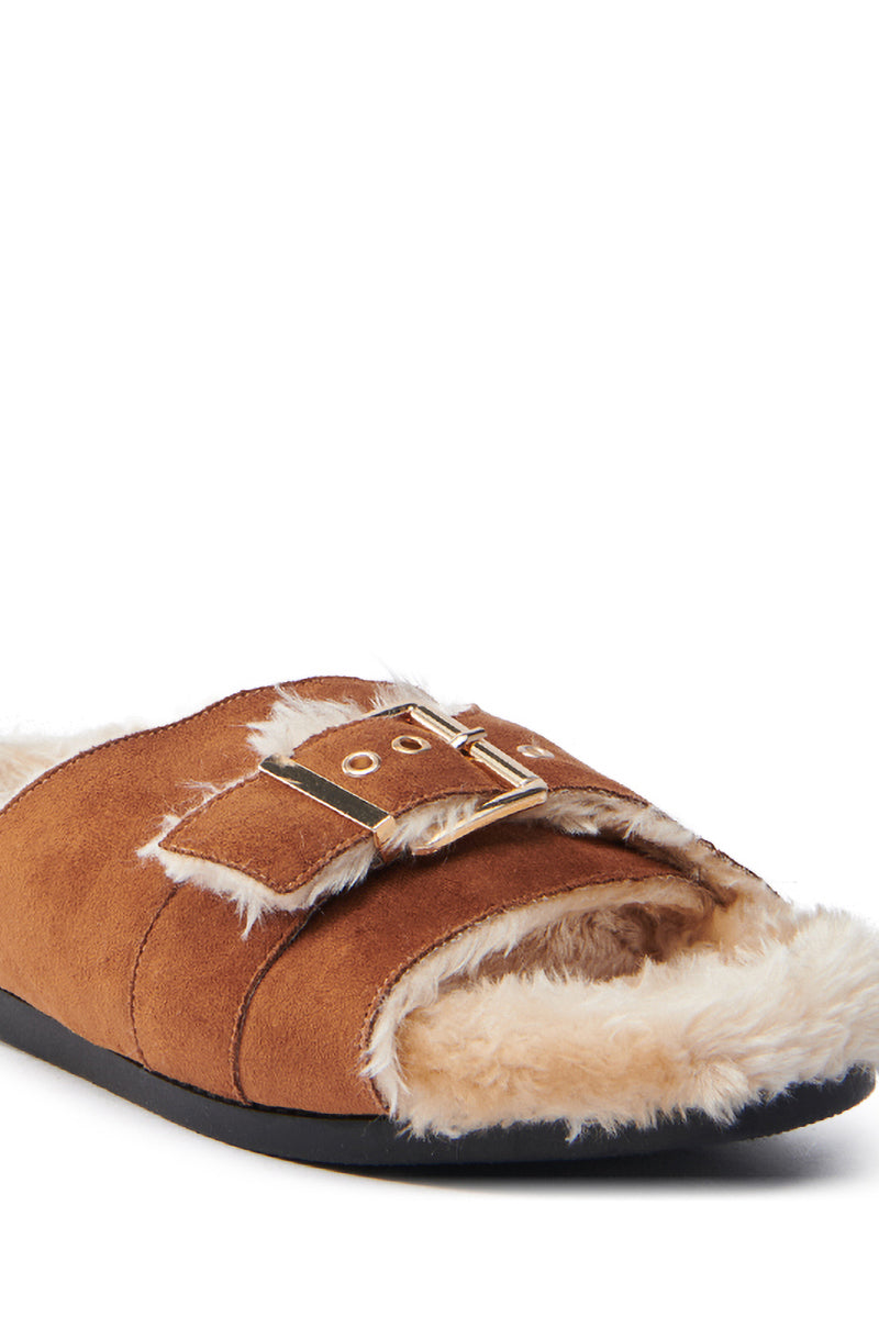 AZALEA WANG SEANNA TAN FUR SANDAL