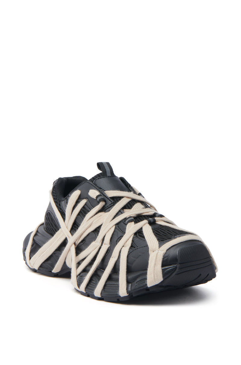 AZALEA WANG SELIE BLACK LACE UP SNEAKER