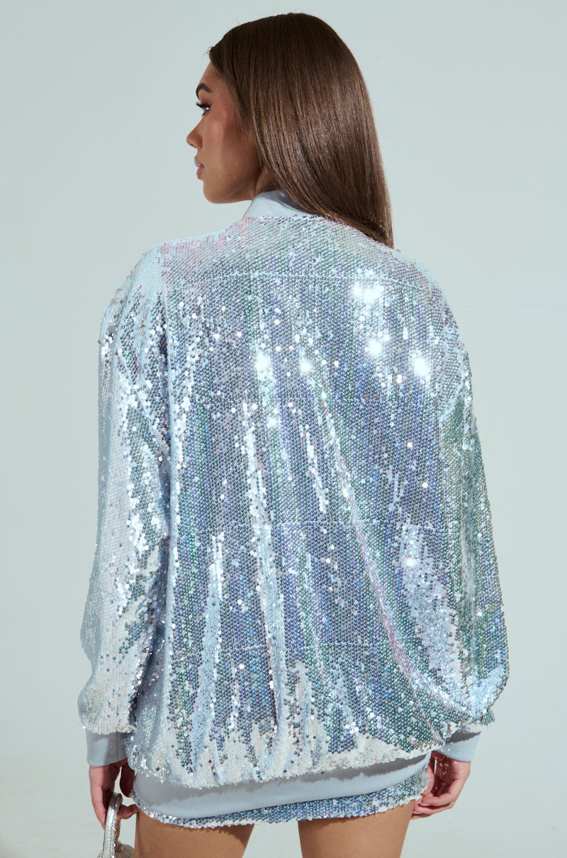 MA CHERIE OVERSIZED SEQUIN BOMBER