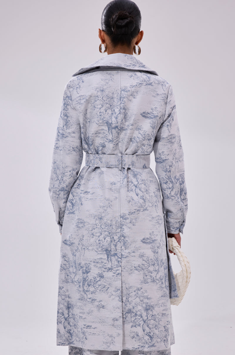 BOOKED N BUSY JACQUARD TRENCH