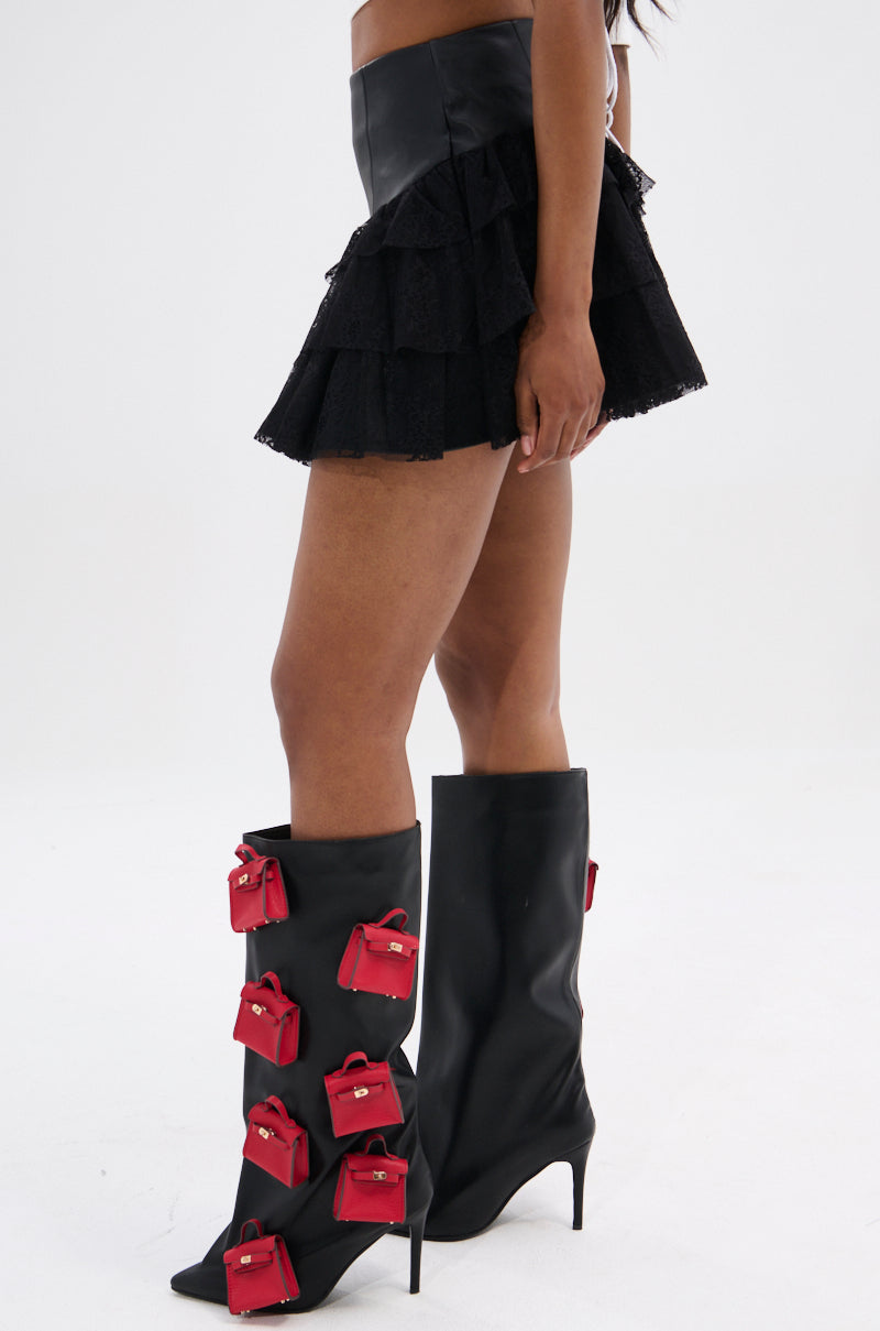 BELIEVE ME SKIRT WITH LACE TRIM