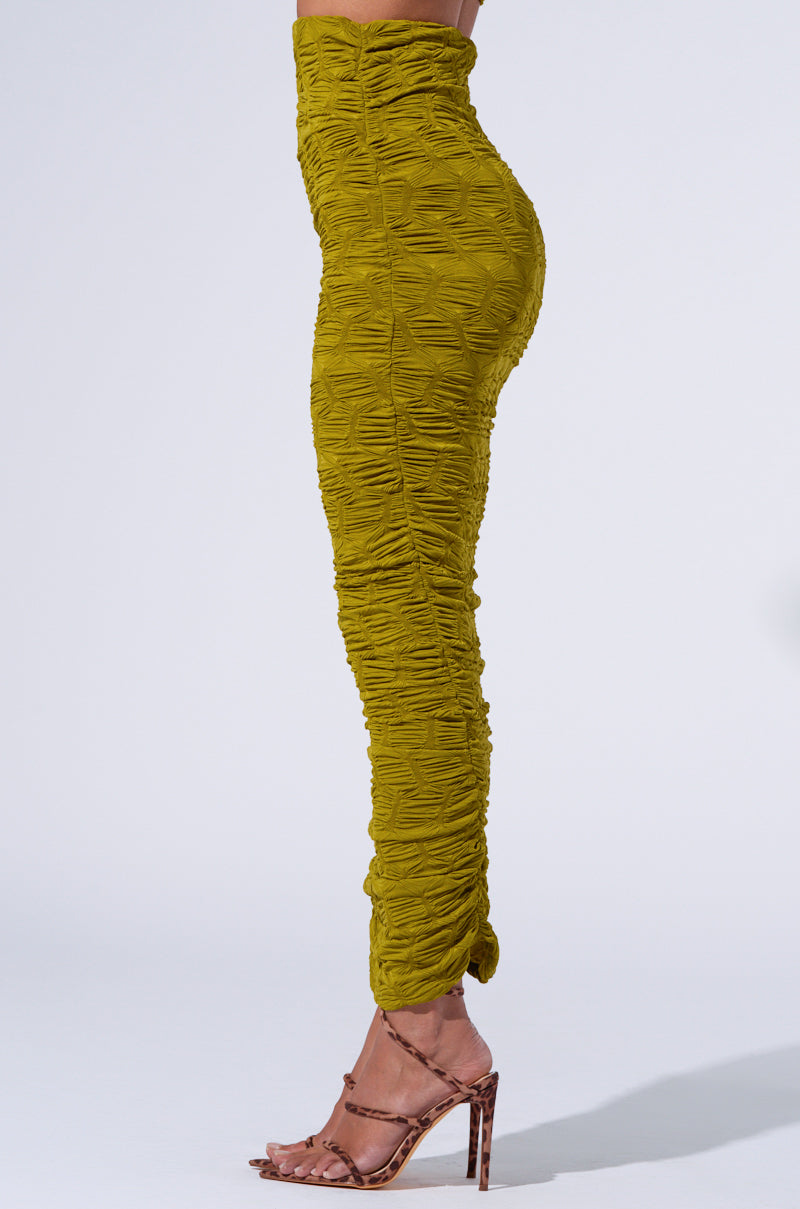MAYBE NEXT TIME RUCHED MAXI SKIRT IN OLIVE