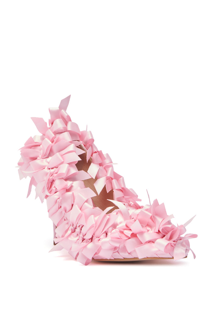 AZALEA WANG STACIA PINK BOW PUMP
