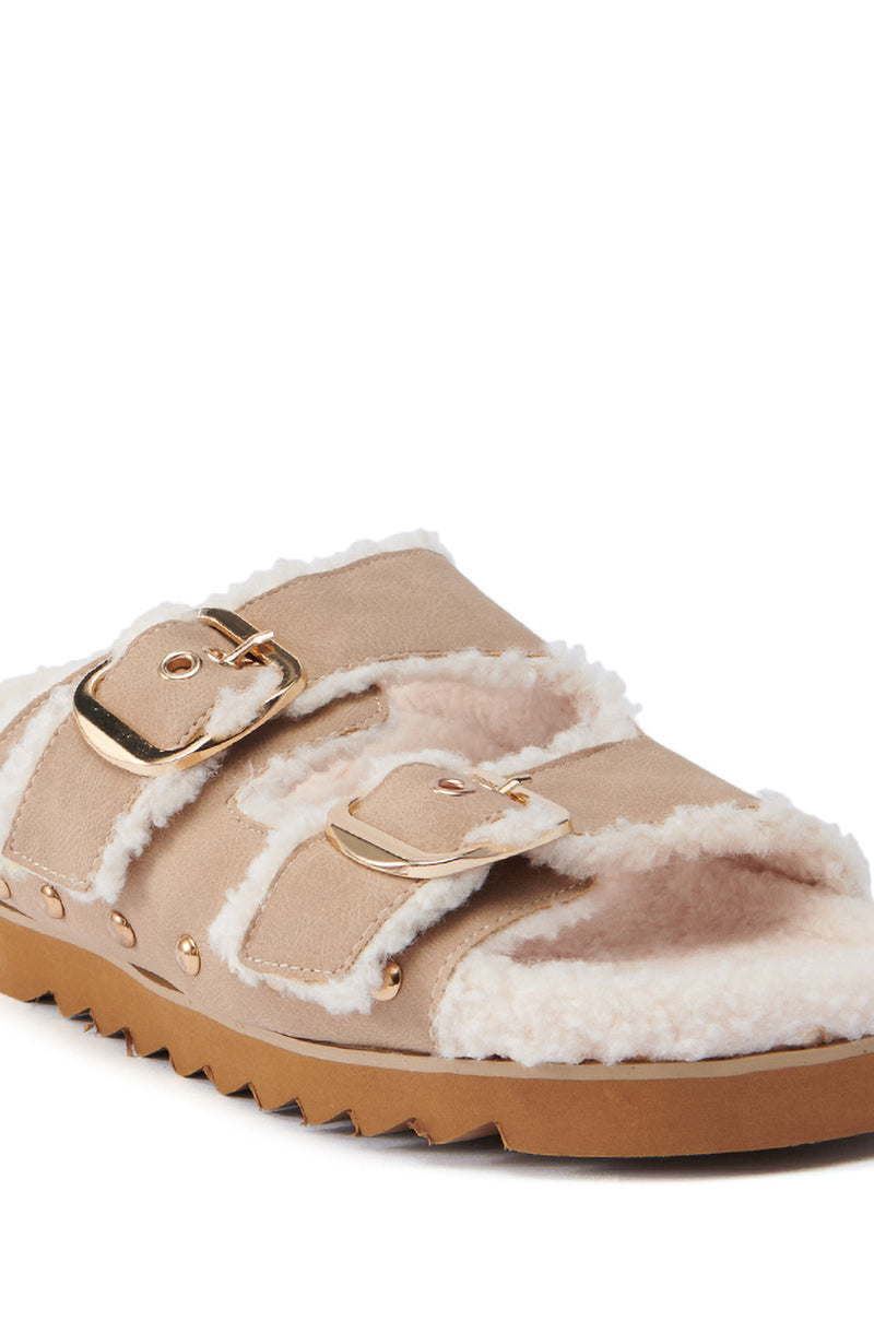 AZALEA WANG TRESOR TAN FUZZY SANDAL