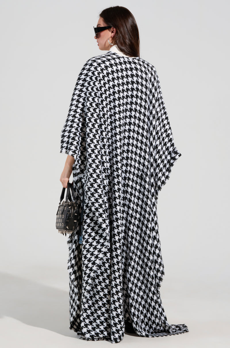 ELEVATED LIFE HOUNDSTOOTH PONCHO