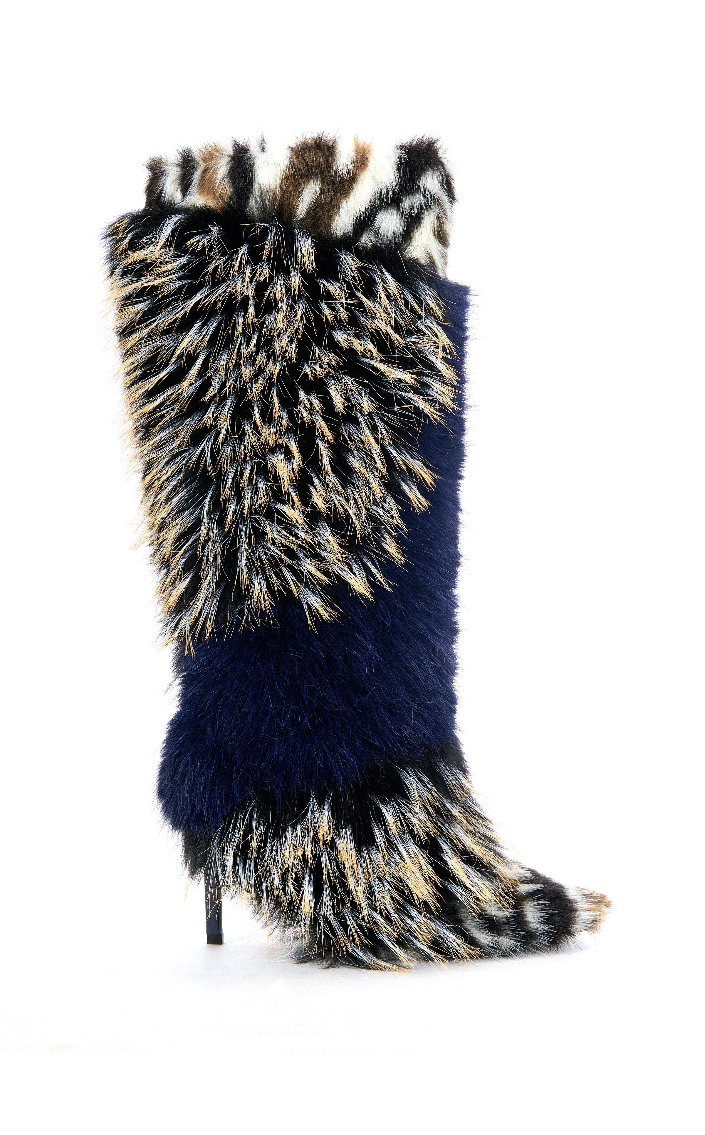 AZALEA WANG UPENDO NAVY MULTI FUR BOOT