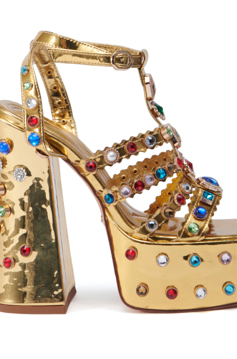 AZALEA WANG VIANNI GOLD CHUNKY SANDAL