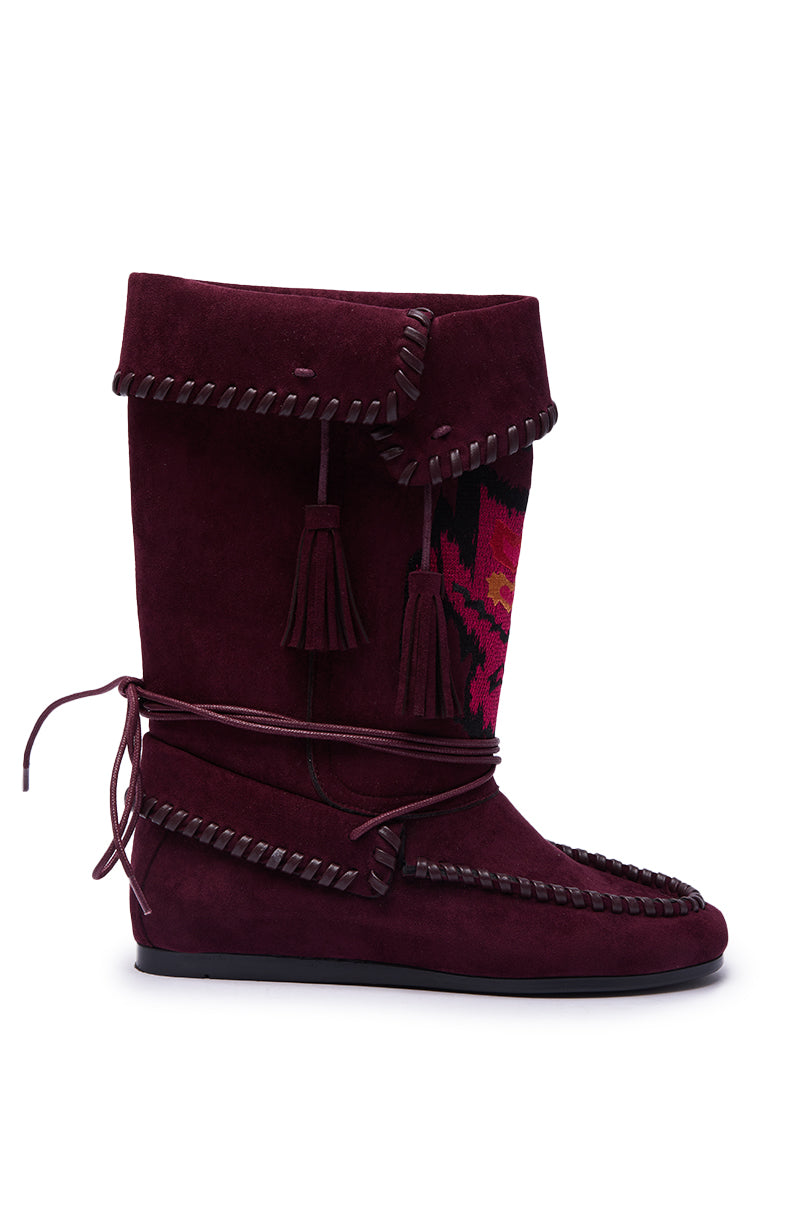 AZALEA WANG WERET PLUM FLAT BOOTIE