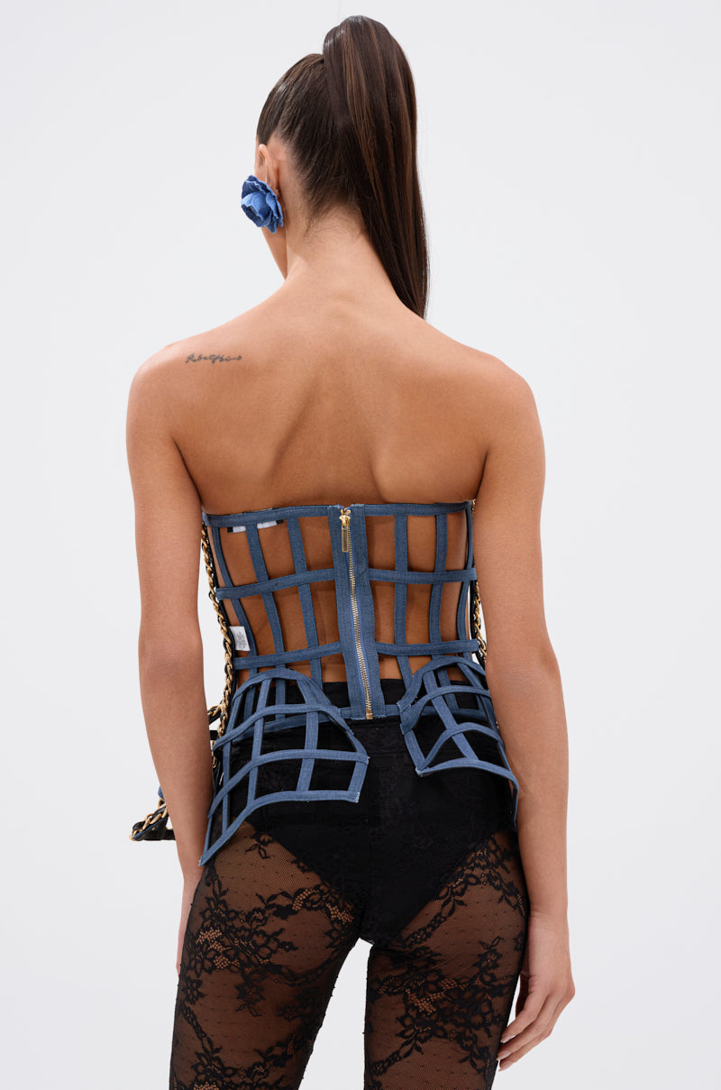 DOWN SOUTH CHAIN DETAIL BUSTIER TOP