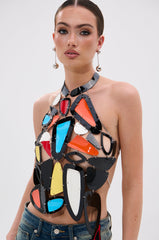 MASTERPIECE OPEN BACK HALTER TOP
