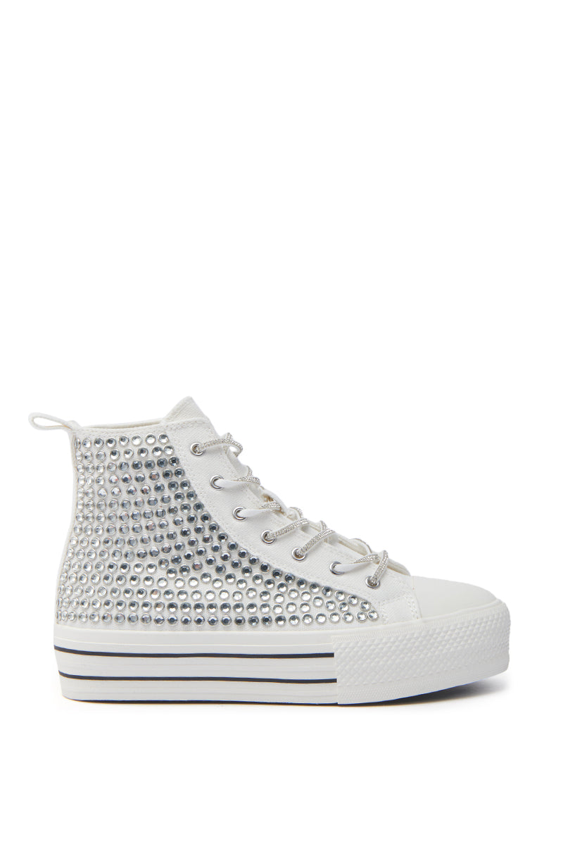 AZALEA WANG ZAFRINA WHITE HIGH TOP SNEAKER