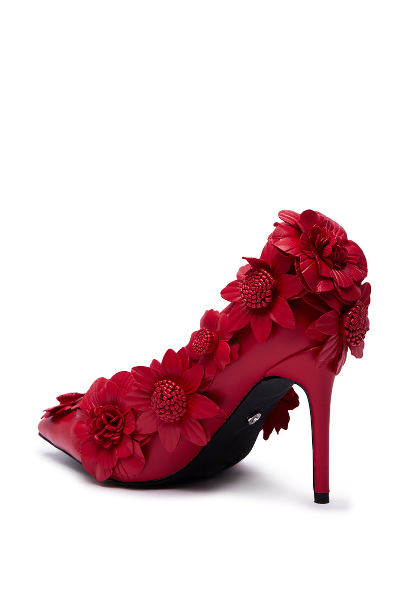 AZALEA WANG ZARAH RED FLOWER PUMP