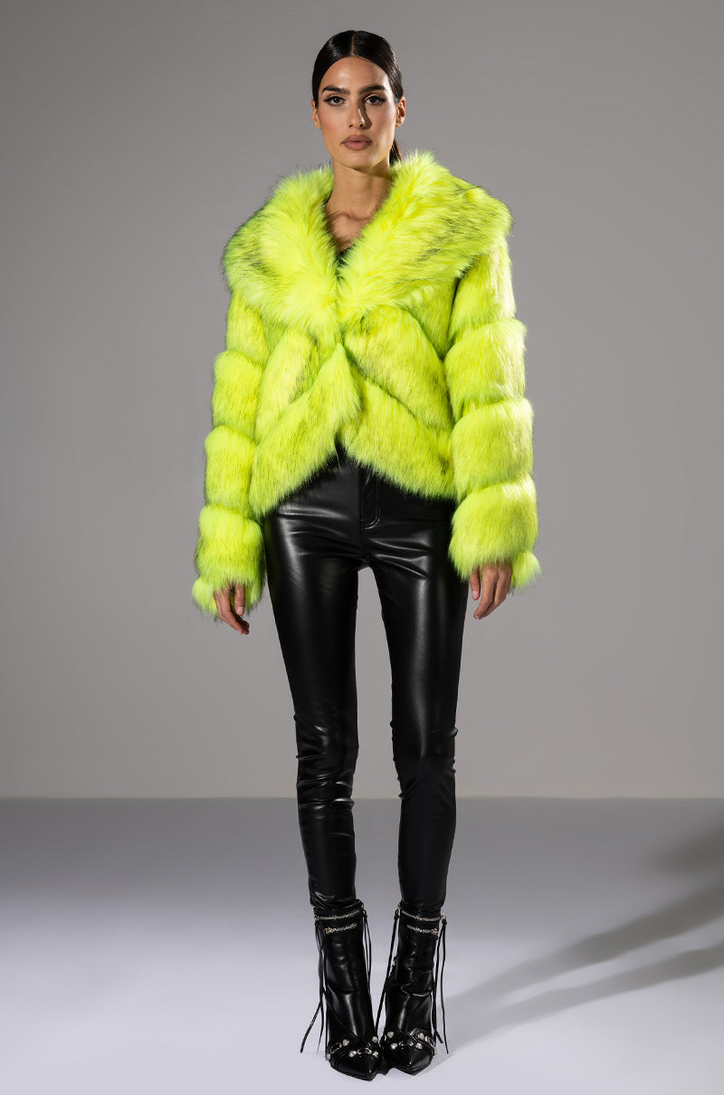 ACID MUSHROOM FAUX FUR JACKET