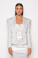 ALL THAT GLITTERS PEARL EMBELLISHED BLAZER