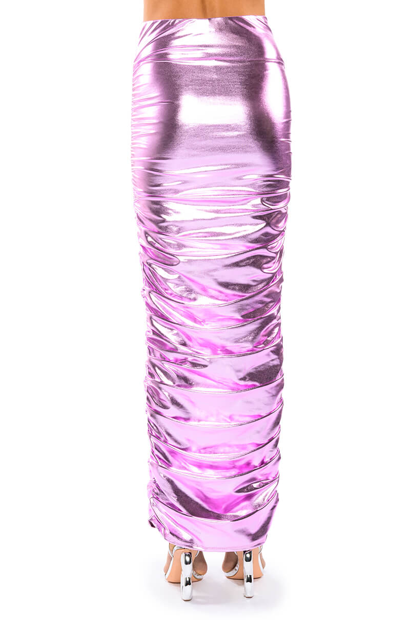 ANGEL ENERGY METALLIC MIDI SKIRT