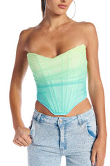 AWAY AT SEA OMBRE EFFECT MESH CORSET