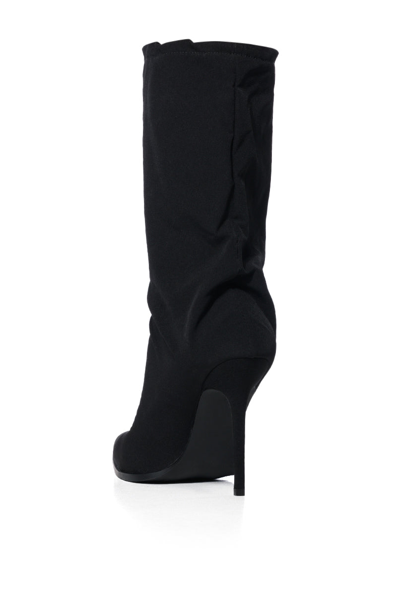 AZALEA WANG ARIELLA SLOUCH STILETTO BOOTIE IN BLACK