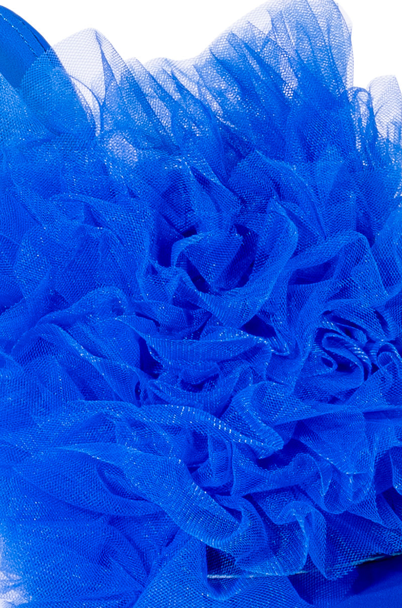 AZALEA WANG STILETTO TULLE SANDAL IN BLUE
