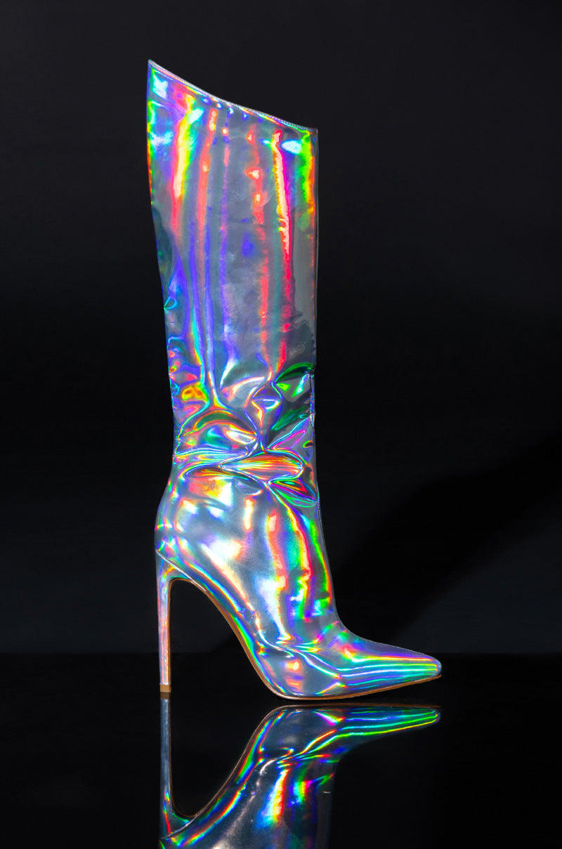 AZALEA WANG NOVA SEXY STILETTO BOOT IN SILVER