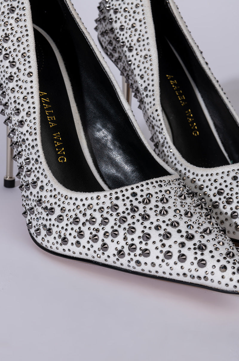 AZALEA WANG GLITCH IN THE SYSTEM STILETTO PUMP IN WHITE