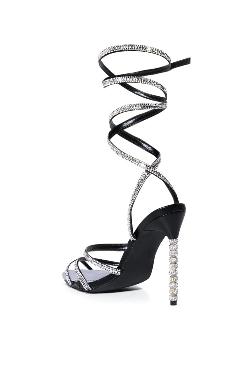 AZALEA WANG HESTIA EMBELLISHED STILETTO SANDAL IN BLACK