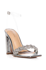 AZALEA WANG INGA SILVER CHUNKY BRAIDED SILVER UPPER SANDAL