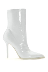 AZALEA WANG ISABELLA PATENT BOOTIE IN WHITE