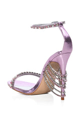 AZALEA WANG JASIME EMBELLISHED TASSEL DESIGN SANDAL IN PINK
