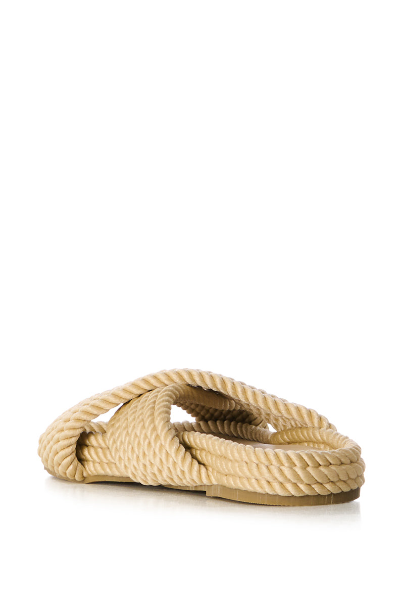 AZALEA WANG LEONIDAS BEIGE ROPE SANDAL