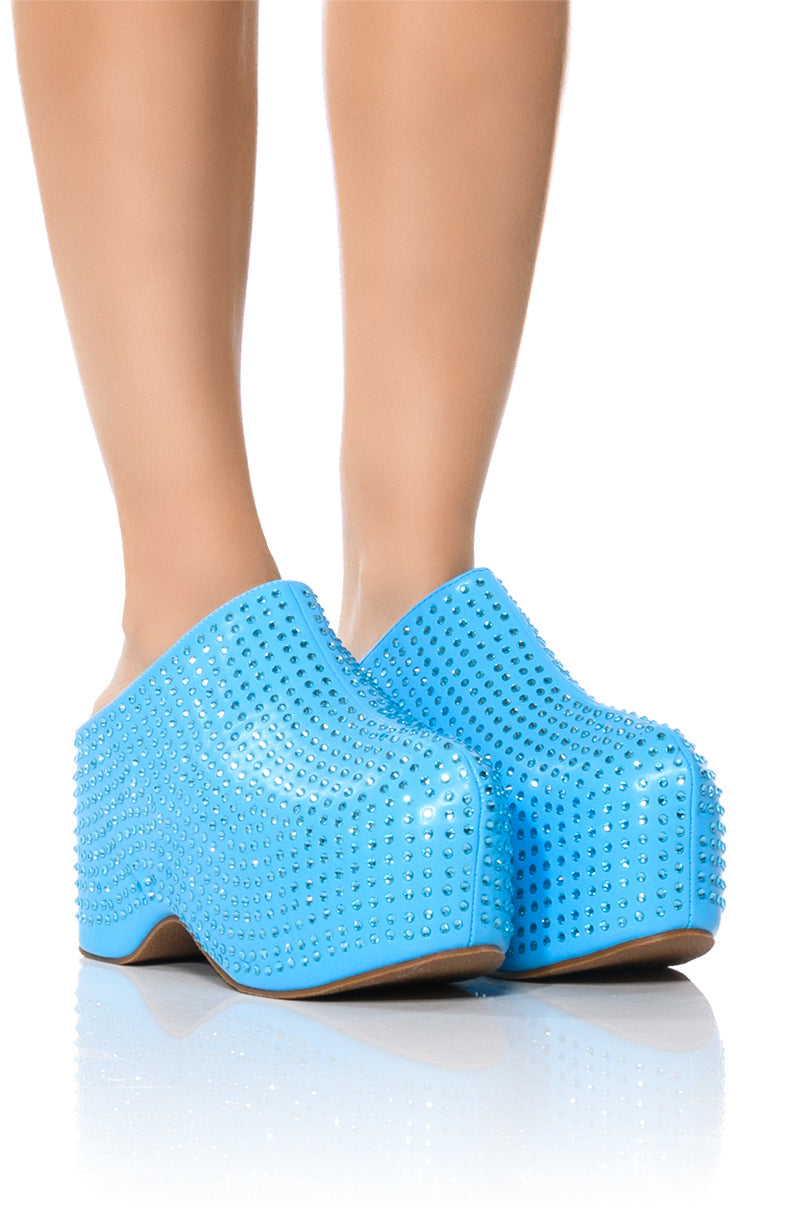 AZALEA WANG MACEY EMBELLISHED CLOG IN BLUE