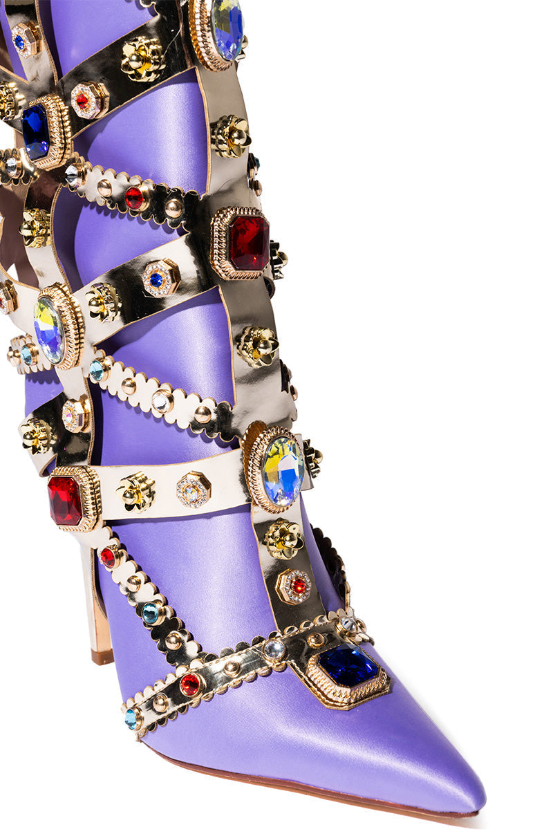 AZALEA WANG MARTINEZ EMBELLISHED BOOTIE IN PURPLE