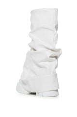 AZALEA WANG MATE MID CALF BOOT IN WHITE