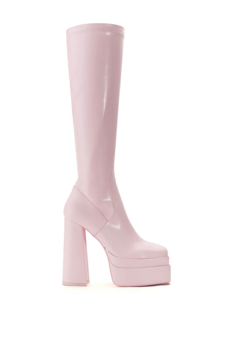 AZALEA WANG MAXINE CHUNKY STRETCH BOOTIE IN PINK