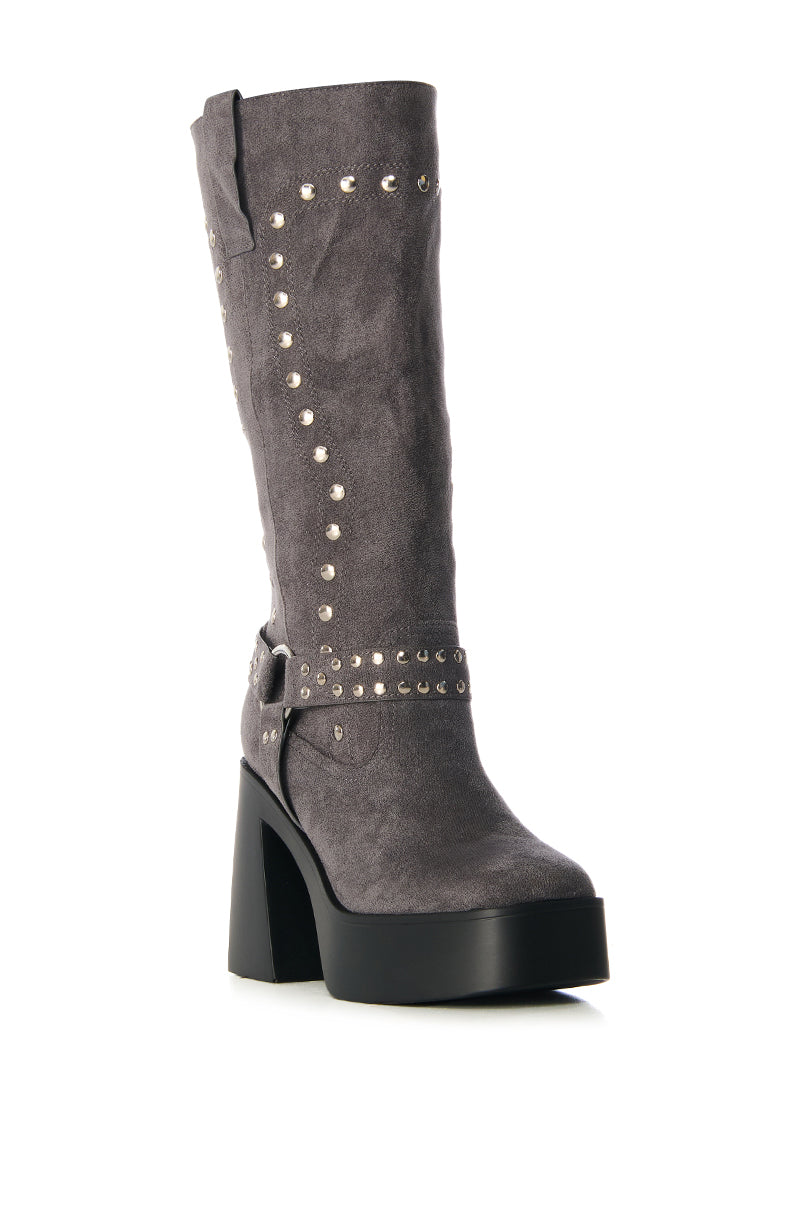 AZALEA WANG MUNA GRAY SUEDE BOOT
