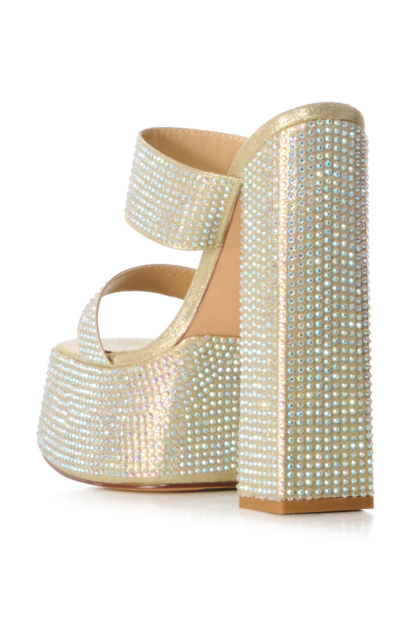 AZALEA WANG NARICE GOLD RHINESTONE SANDAL