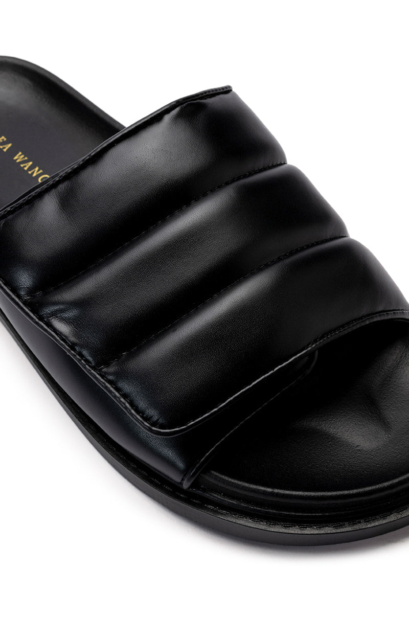 AZALEA WANG NILESH PU SANDAL IN BLACK