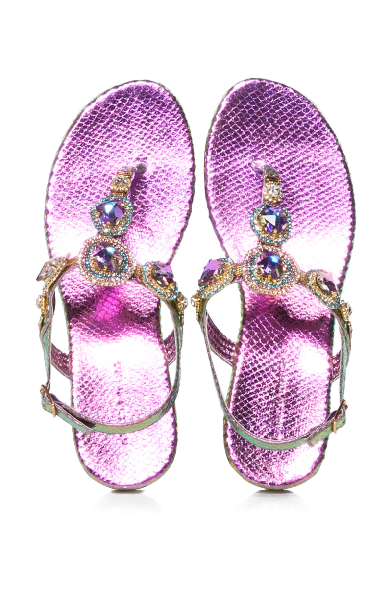 AZALEA WANG OKI EMBELLISHED SANDAL IN MULTI
