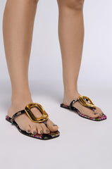 AZALEA WANG PACCHERI BLACK BROCADE SANDAL