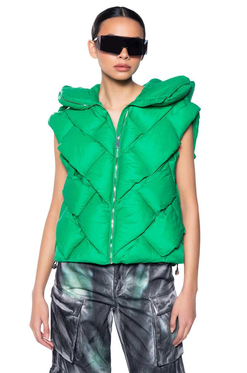 AZALEA WANG PADDINGTON WEAVE PUFFER VEST