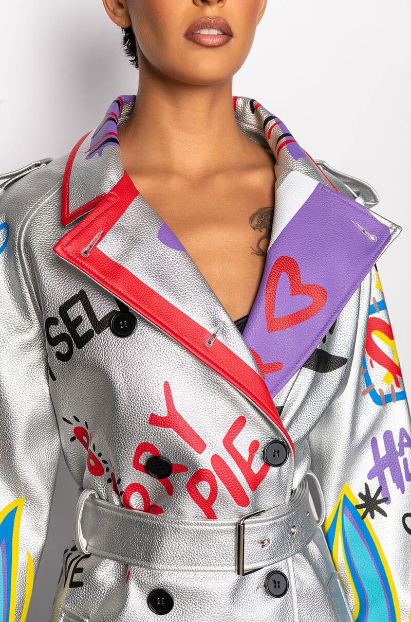 AZALEA WANG PHOENIX RISING MOTO PATCH JACKET