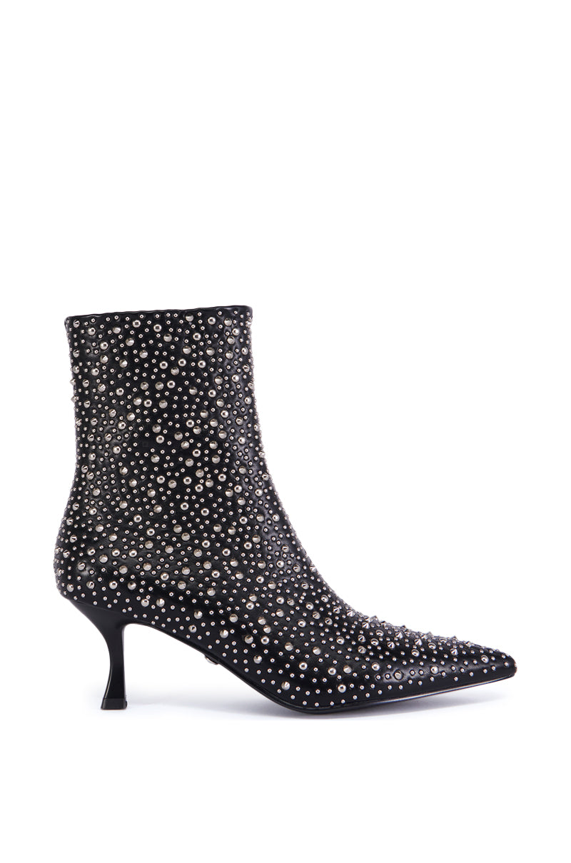 AZALEA WANG RIDLEY BLACK EMBELLISHED BOOTIE