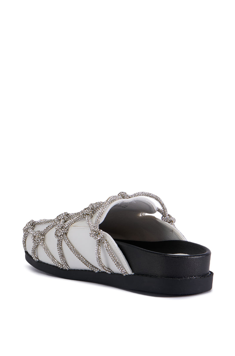 AZALEA WANG SHYLAH WHITE DIAMOND ROPE NETTED FLAT