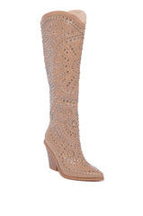 AZALEA WANG TEXAS EMBELLISHED NUDE WESTERN BOOT