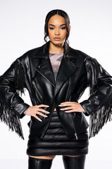 AZALEA WANG THE BOYFRIEND COWGIRL PU MOTO JACKET