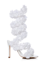 AZALEA WANG THEODOSIA FLORAL SANDAL IN WHITE