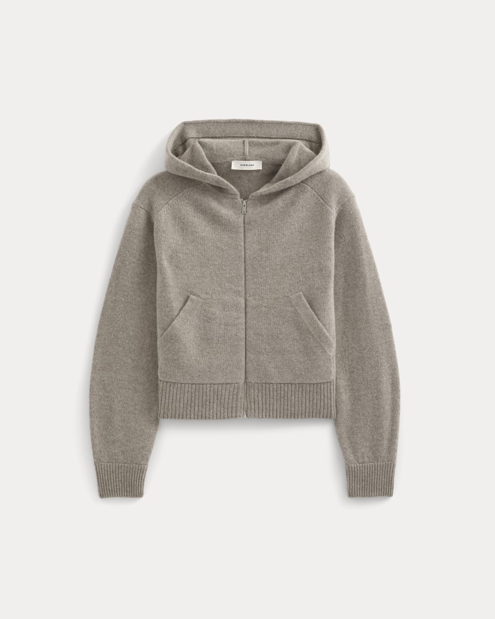 Full-Zip Hoodie in Wool Cashmere | Oatmeal