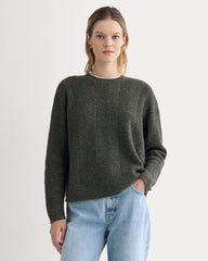 Cashmere Herringbone Sweater | Heather Charcoal