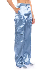 BEAUTY RAINS SATIN CARGO PANTS